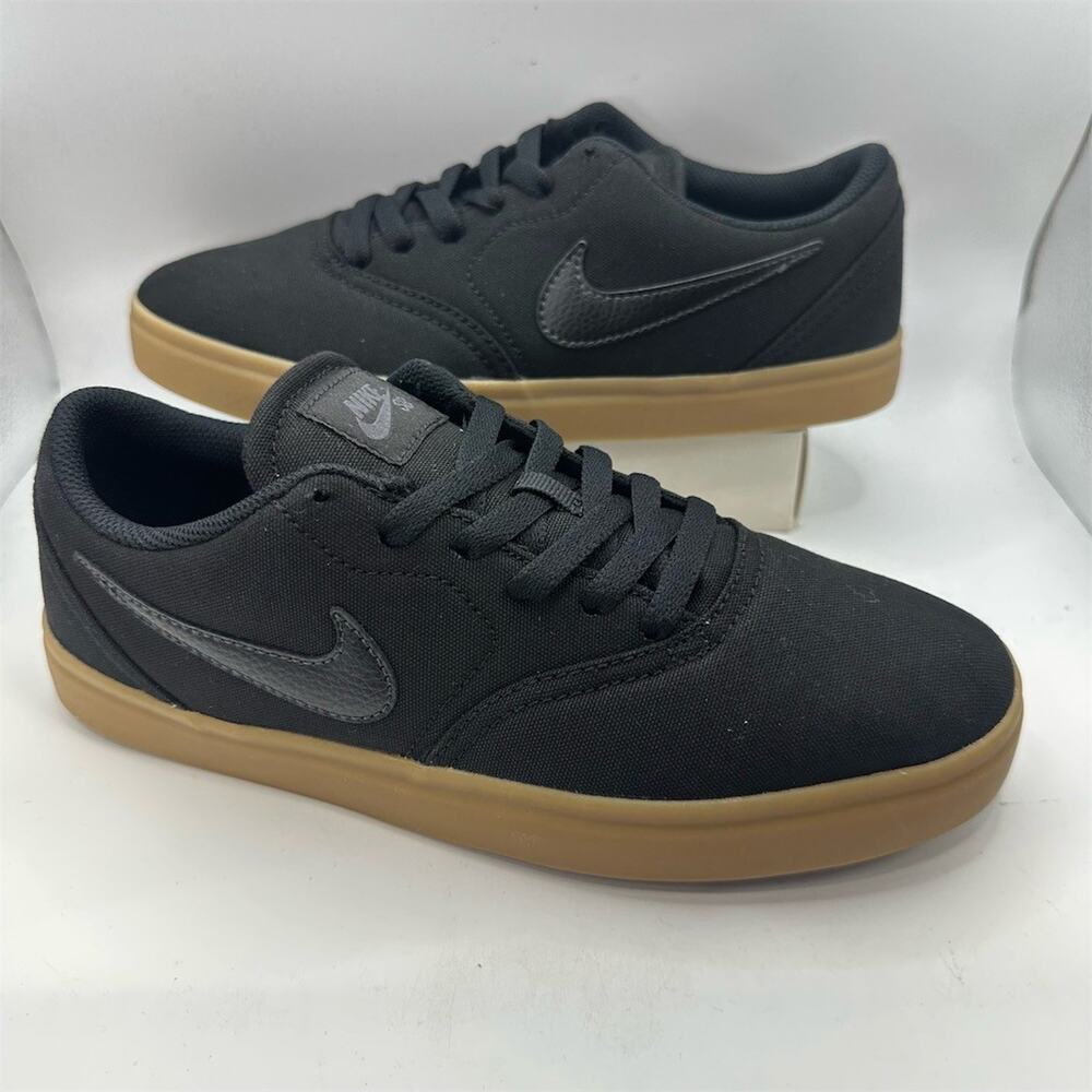 Nike SB Check Canvas Skate Shoes Black Gum Low Top Lace Up | Youth 7 / 8.5W - Picture 1 of 8